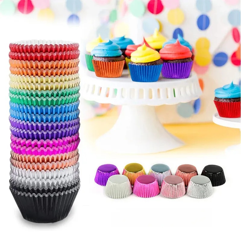 Baking Kitchen Set - 100 parçalı altın folyo kek kalıbı