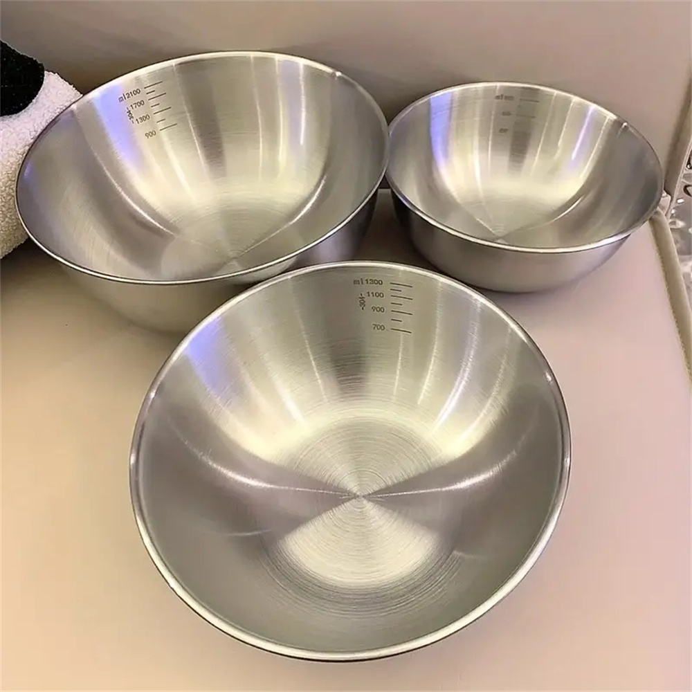 Baking Kitchen Set - 1-3 Paslanmaz Çelik Kase Seti, Ölçekli,